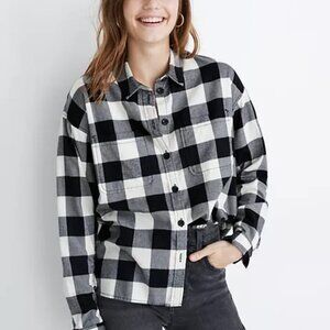 Madewell Black White Buffalo Check Shirt-Jacket Shacket
